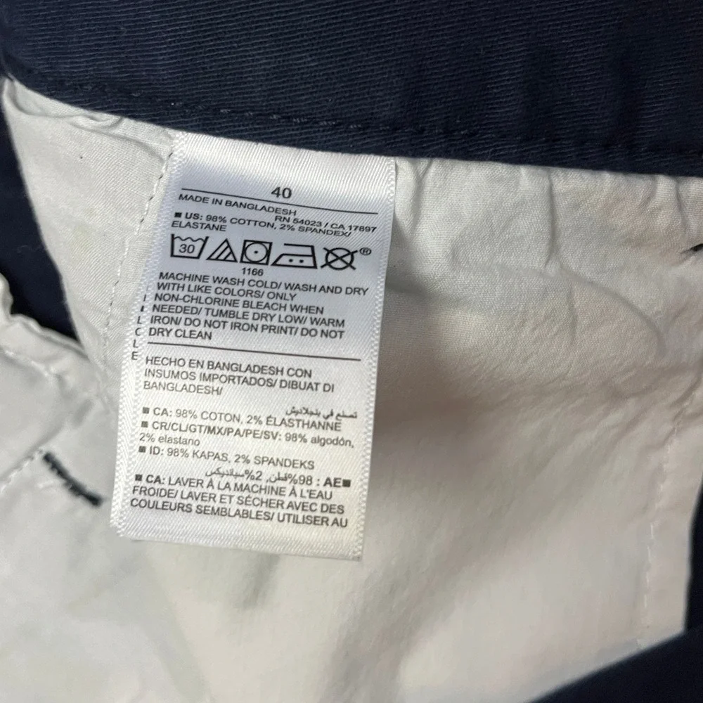 Old‎ Navy Shorts Mens 40 Navy Blue 9 In Rotation Slim Fit Chino Stretch Cotton
